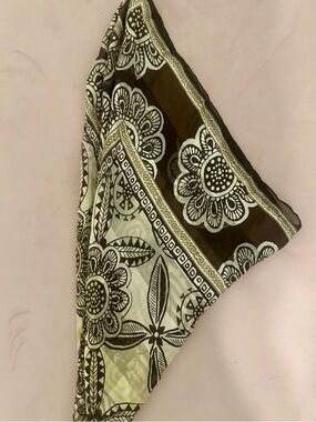 Floral Bandana Scarf in Brown and Green